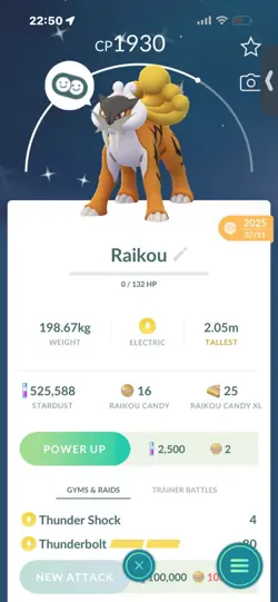 Pokemon Go (Stage 42) Shiny Raikou ( 9 Legendarys ) - Image 2