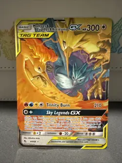 Pokemon TCG Moltres Zapdos Articuno GX 44/68 Hidden Fates Full Art Holo NM - Image 1