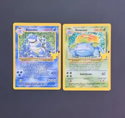 Pokemon 25th Celebrations: Holo Rare Blastoise & Venusaur Cards Lot - 2 Cards - Image 1