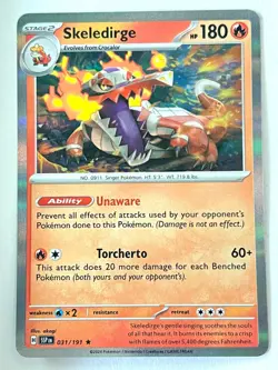 Skeledirge 031/191 Holo Rare Surging Sparks Pokemon TCG Pack Fresh Near Mint NM - Image 1