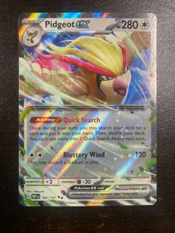 Pokemon TCG Pidgeot EX 164/197 Obsidian Flames Near Mint NM - Image 1