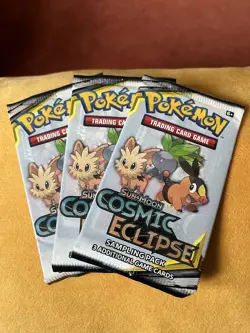 Pokemon Sun & Moon Cosmic Eclipse Sample Packs Sealed 2019 X 3 - Image 1