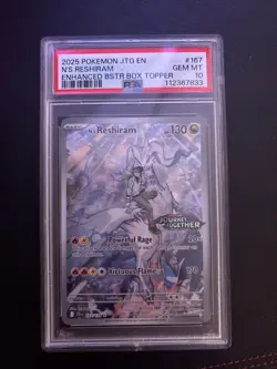 Pokemon TCG - N’s Reshiram 167/159 -Journey Together Box Topper Stamped - PSA 10 - Image 2