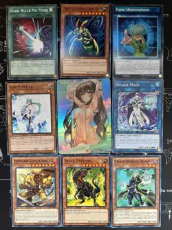 Rare Sexy Anime Waifu Card and 8 YuGiOh cards - Image 1