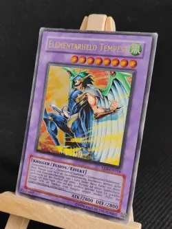 Yu-Gi-Oh! Elementarheld Tempest EEN-DE034 Ultimate Rare Vintage GD German - Image 2