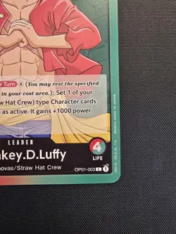 One Piece Monkey D Luffy OP01-003 PRE ERRATA Leader Romance Dawn pre-errata - Image 5