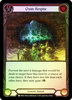 FAB RAINBOW FOIL Oasis Respite (Red) - Uprising Card # 221 - Image 1