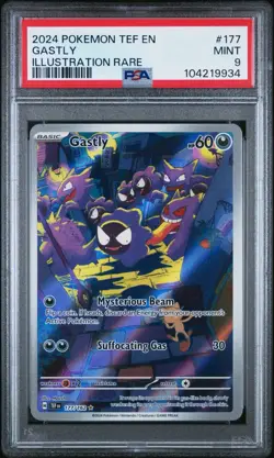 Pokemon TCG Gastly Card 177/162 Illustration Rare Temporal Forces 2024 PSA 9 - Image 1
