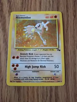 Hitmonlee Holo Rare - Fossil Set 7/62 - WOTC Vintage Pokemon Card - Image 1