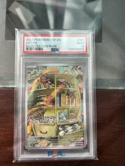 Pokemon TCG Litten Full Art Holo Card 167/162 Temporal Forces Illustration PSA 9 - Image 1
