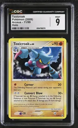 CGC 9 MINT Toxicroak 2009 Arceus 11/99 Holo Pokemon Card - Image 1