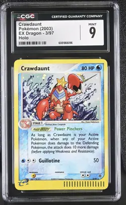 CGC 9 MINT Crawdaunt 2003 EX Dragon 3/97 Holo Pokemon Card - Image 1