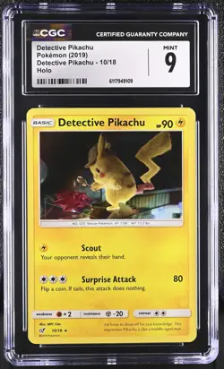 CGC 9 MINT Detective Pikachu 2019 Detective Pikachu 10/18 Holo Pokemon Card - Image 1