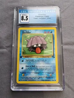 Pokemon CGC 8.5 NM/Mint Shellder First Edition Fossil Set 54/62 graded card - Image 1