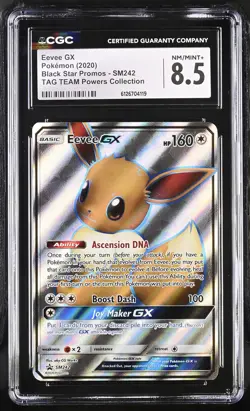 CGC 8.5 Eevee GX 2020 Black Star Promos SM242 Pokemon Card - Image 1