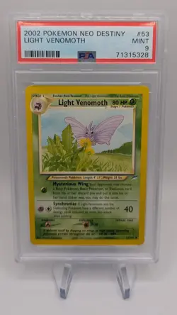 PSA 9 MINT Light Venomoth 53/105 Neo Destiny Pokemon Card - Image 1