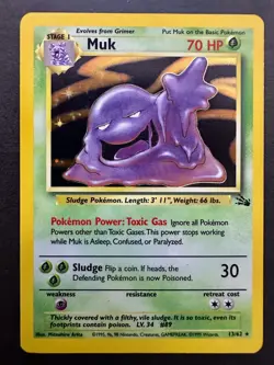Muk, Holo, Fossil, 13/62 - Pokemon Card - Good Condition - Image 1