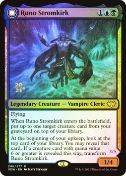MTG FOIL Runo Stromkirk // Krothuss, Lord of the Deep(Prerelease) (Innistrad: - Image 1