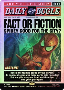 MTG FOIL Fact or Fiction(Marvel) (#1995) Borderless - Secret Lair Drop #1995 - Image 1