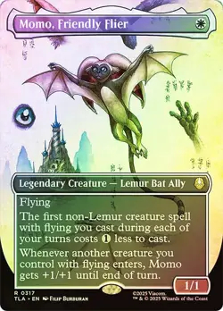 MTG FOIL Momo, Friendly Flier Borderless - Avatar: The Last Airbender #317 - Image 1