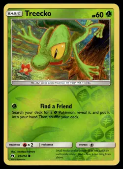 Treecko Reverse Holo 20/214 Common SM - Lost Thunder Pokemon - Image 1