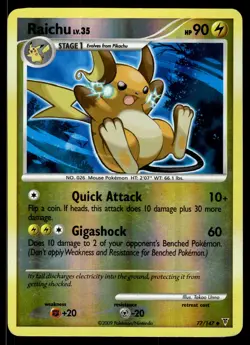 Raichu Reverse Holo 77 Uncommon Supreme Victors Pokemon - Image 1