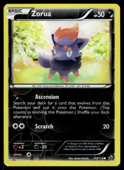 Zorua Reverse Holo 89/113 Common Legendary Treasures Pokemon - Image 1