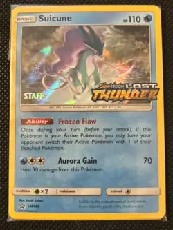 Lost Thunder Suicune STAFF Promo Cards Sealed Set of 4 - Pokemon TCG 2018 - Image 1