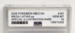 2025 Pokemon MEG EN Mega Latias EX Special Illustration Rare 181 PSA 10 DAMAGED - Image 2