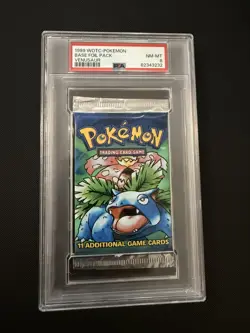 Pokemon 1999 Vintage WOTC Base Set Sealed Booster Pack NM PSA 8 (Venusaur art) - Image 1