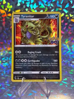 TYRANITAR 043/078 HOLO RARE POKEMON GO POKEMON LP - Image 1