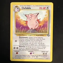 Pokemon TCG Clefable Jungle Card 17/64 Non-Holo Rare Nm-Lp 1999 Vintage - Image 1