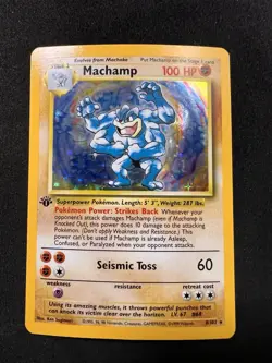 Machamp 8/102 1st Edition Holo Rare - Pokemon Deck Exclusive - Vintage WOTC HP - Image 1