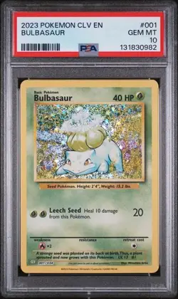 2023 POKEMON CLV-CLASSIC VENUSAUR & LUGIA EX DECK #001 BULBASAUR PSA 10 - Image 1