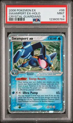 2006 POKEMON EX CRYSTAL GUARDIANS #98 SWAMPERT EX-HOLO PSA 9 - Image 1