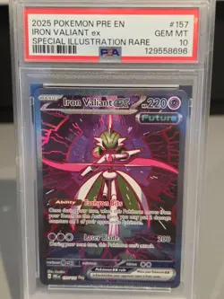 Pokemon TCG Iron Valiant ex 157/131 Prismatic Evolutions Illustration Rare Holo… - Image 1