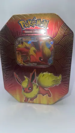 Pokemon Elemental Power Tin Sealed Box English Flareon GX TCG 1 Box - Image 1