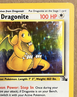 Dragonite 4/62 Fossil Holo Rare Light Play Vintage Pokemon TCG WOTC - Image 3