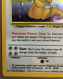 Dragonite 4/62 Fossil Holo Rare Light Play Vintage Pokemon TCG WOTC - Image 5