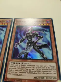 2x Elemental Hero Shadow Mist SDHS-EN001 1st Edition Super Rare LP - Image 4