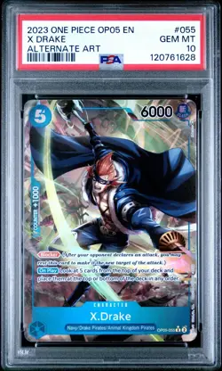 One Piece Awakening Of The New Era X.Drake Alternate Art 055 PSA 10 - Image 1