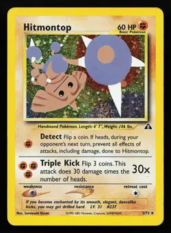 Hitmontop 3/75 Holo Rare Neo Discovery Pokemon Card - Image 1