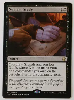 Stinging Study #44 Commander 2021 C21 Magic The Gathering Card MTG - Image 1