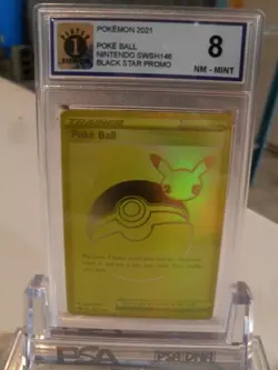 P1 Graded 8 Gold Poke Ball Celebrations SWSH146 Black star Promo Pokemon Card - Image 1
