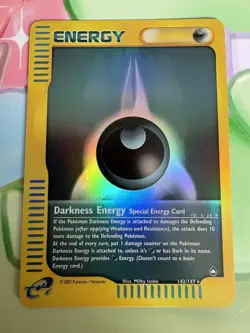 Darkness Energy 142/147 Holo Aquapolis English Pokemon Card E-Reader WoTC - Image 1