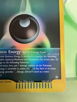 Darkness Energy 142/147 Holo Aquapolis English Pokemon Card E-Reader WoTC - Image 4