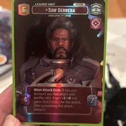 Saw Gerrera Star Wars Unlimited Leader Card 767 - Image 2