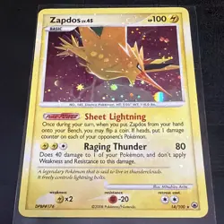 Pokemon TCG Zapdos Majestic Dawn Holo Rare Card 14/100 *HOLO BLEED* SWIRL 🔥🔥 - Image 1