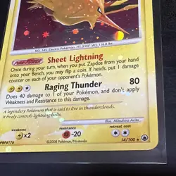 Pokemon TCG Zapdos Majestic Dawn Holo Rare Card 14/100 *HOLO BLEED* SWIRL 🔥🔥 - Image 2