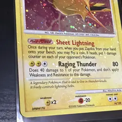 Pokemon TCG Zapdos Majestic Dawn Holo Rare Card 14/100 *HOLO BLEED* SWIRL 🔥🔥 - Image 3